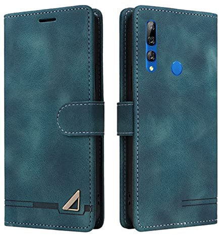 OKZone Coque pour Huawei P Smart Z/Huawei Y9 Prime 2019, Étui de Protection de Portefeuille Antichoc de Fente pour Carte, Support de Carte à Rabat en Cuir en PU Étui (Vert)