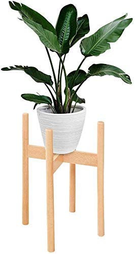 Support de fleurs en bois pour pot de fleurs intérieur/extérieur avec support de pot de fleurs moderne pour la maison, le jardin, la terrasse, (plantes non incluses) (couleur : noyer)