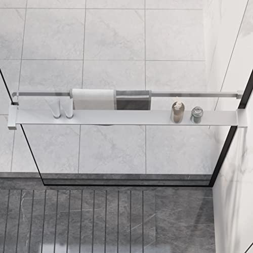 AUUIJKJF Home Outdoor OthersEstante de ducha para ducha a ras de suelo de pared cromado 80 cm aluminio