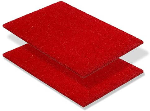 Carpido halkfri kokosmatta – uppsättning om 2 40 x 60 cm röd – hållbara naturfibrer för täckta utomhusbruk – 100 % kokos dörrmatta – dörrmatta entré