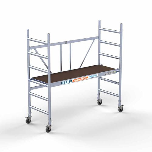 IBERANDAMIOS Andamio plegable de aluminio homologado con 3 m altura trabajo (75x190)