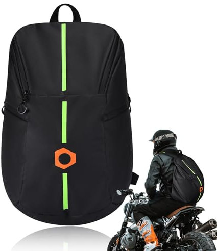 Sac à dos de moto réfléchissant – Sac à dos léger pour casques de sport, sac de rangement léger avec bande réfléchissante, sac à dos multifonctionnel pour casque de cyclisme, Attribut unique, Refer to