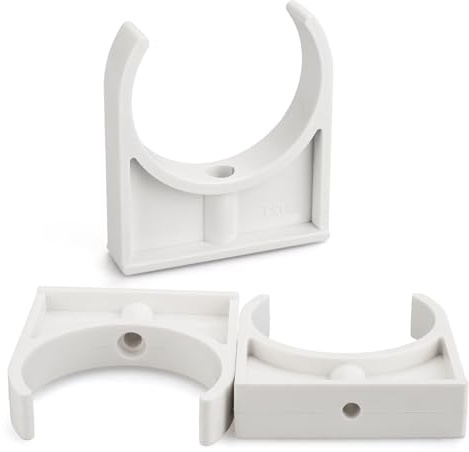 63mm/2.48 (3 PCS) U-Shaped PVC Pipe Clamps (White), Hose Hanger Support, High Strength for Home Plumbing, TV Trays, Water Supply, Garden Tubing, PEX, UV Resistant, fit for 2 PVC Pipe Sch40