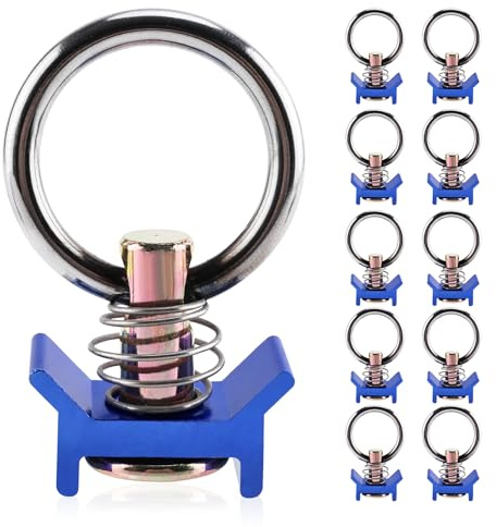 BOOMSTART Airlineschiene Fitting Ring (10 Stück) – 1000 daN Tragfähigkeit | Einfachendbeschlag mit Edelstahlring für L-Track | Flugösen zur Ladungssicherung im Anhänger & PKW