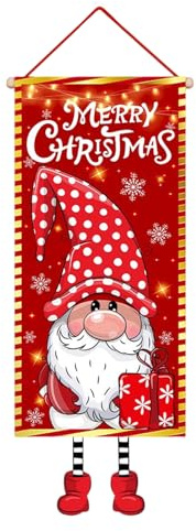 Cubierta de puerta de Navidad | Decoraciones navideñas de Papá Noel - Fondo de fotografía, para habitación de los niños, cocina, apartamento, escuela, tienda, entrada, fiesta de invierno de Año Nuevo