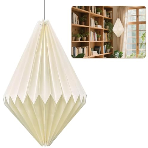HuaMuDM Nordische Kreativpapier Lampenschirm,Origami Design Papier Lampenschirm,Folding Pendelleuchte Kunst Dekor,Wohnzimmer,Esszimmer,Schlafzimmer