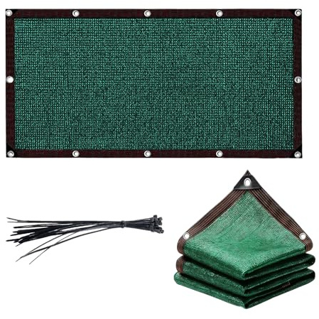 Henrrida Malla de privacidad para jardín, 2 m x 4 m, con cintas de fijación, resistente a los rayos UV y al desgarro, para balcón, jardín y piscina, color verde oscuro