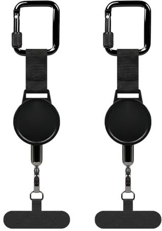 Nlsqw Retractable Phones Lanyard, Phone Strap Anti Theft, 2 Pcs Phone Lanyard with Metal Tether Tab, Mobile Phones Lanyards Compatible Most Smartphones, for Outdoor Hiking Cycling
