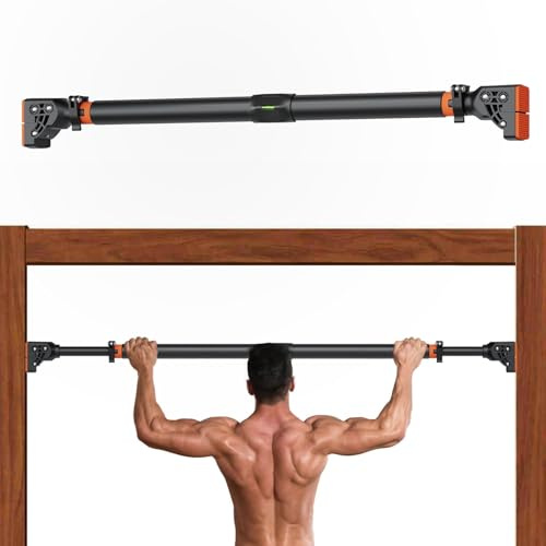 Pull Up Bar Doorway, AETKFO Chin Up Bar Strength Training Pull-Up Bars Adjustable Upper Body Trainer Workout Bar Door Fitness Exercise Gym Equipment for Home Indoor, No Screws Installation