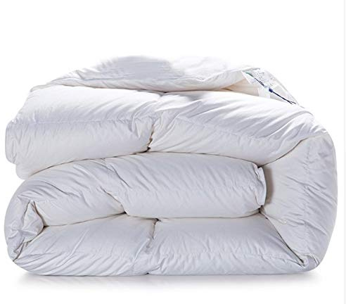 IlGruppone Piumino In Vera Piuma D'Oca 90/10 Invernale Autunnale Caldo 320Gr/Mq Piumone 3 Misure Singolo Piazza Mezza Matrimoniale Bianco - Bianco - Matrimoniale