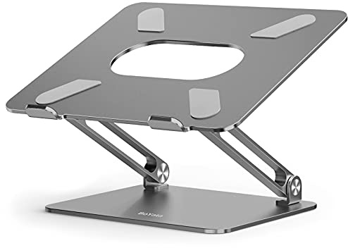 BoYata Laptop ständer: Multi-Angle-Standfuß mit Heat-Vent, Aluminium Einstellbares Notebook ständer kompatibel für Laptop (10-17 Zoll), einschließlich MacBook Pro/Air, Surface, Samsung, HP(Grau)