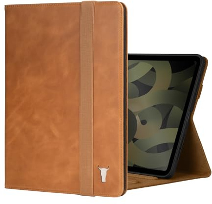 TORRO Funda Compatible con iPad Air 11 M4 (2026), M3 (2025), M2 (2024) y 5a/4a Gen - Funda de Piel Tipo Libro con Atril, Carga Apple Pencil y Encendido/Apagado automático (Marrón Claro)