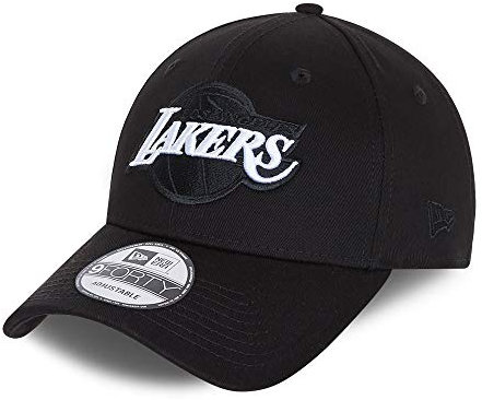 New Era Los Angeles Lakers 9forty Snapback Cap Verstellbar Kappe Black Base Schwarz - One-Size