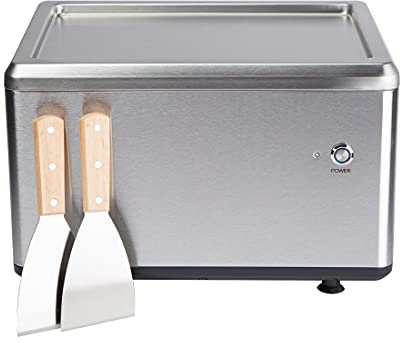 Ultratec sorbetière à rolls, prépare de délicieuses glaces pour des ice cream rolls en seulement 3 minutes fonctionnement par un seul bouton possibilité de changer variété 2 spatules en métal incluses