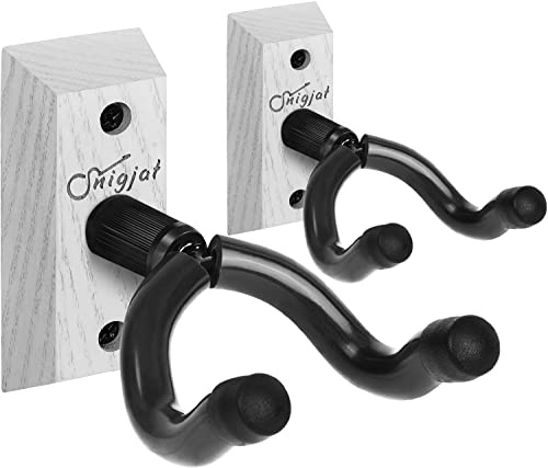 SNIGJAT Guitar Wall Mount 2 Pack, Vintage White Hardwood Guitar Hangers