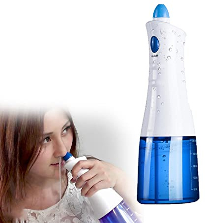 Neti Pot Elettrico, Sistema Di Lavaggio Nasale Kit Di Risciacquo Del Seno Macchina Per Risciacquo Nasale Con Due Beccucci Per Adulti E Bambini