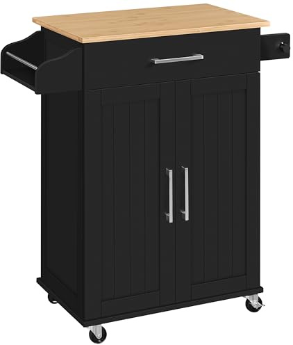 Yaheetech Carro de Cocina con Ruedas Carrito de Servicio Madera Estantería de Cocina para Comedor Salón, 60 x 40 x 88,5 cm Negro