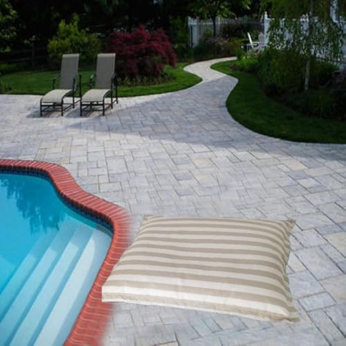 UGEFKMQ Sittsäck vardagsrum gigantisk sittsäck inomhus och utomhus strandkudde utomhus vattentät jättestor sittsäck XXL flytande för pool (utan fyllning), vit kaki, 180 cm x 140 cm