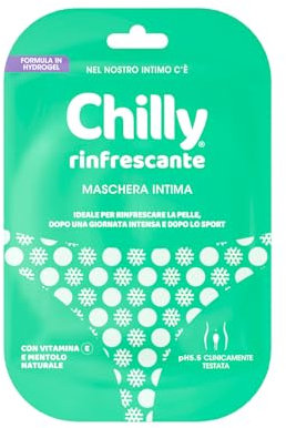 Chilly, Maschera Rinfrescante per le Parti Intime Femminili, Formula in Hydrogel, Con Vitamina E e Mentolo naturale, Dopo una giornata intensa, Dopo lo sport, Formula a pH5.5, Clinicamente Testata