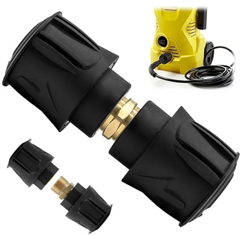 2-Pack High Pressure Quick-Connect Adapters for Kärcher Pressure Washers M22 14mm Hose & Gun Connectors Compatible with Karcher K2 K3 K4 K5 K6 K7 Quick Release Couplings for Home Garden Cleaning