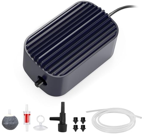 QZQ Air Pump Aquarium Fish Tank Air Pump Silent with Single Outlet Included Accessories Suitable Fish Tank from 1L to 100 Liters（2W）
