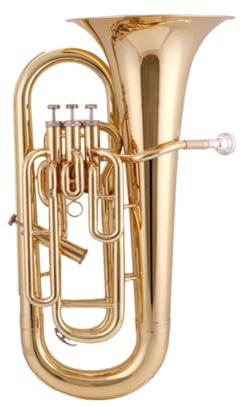 HDYNUZ Bb Messing Lack Gold Vier-Tasten-Baritonhörner Musikinstrument für Anfänger Prüfungen Professionelle Leistung