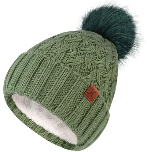 Bequemer Laden Mujer Gorro Termico Pompon Gorro Nieve con Forro Caliente