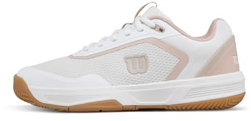 Wilson Courtglide Women's Tennis Shoes, Breezy Comfort, Reliable Grip, Shock Absorption, Fluid Motion, Colour: White/Cameo Rose / Gum1a, Size: 6.5