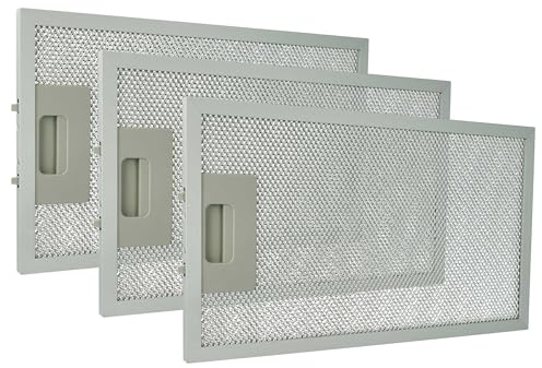 vhbw 3 x filter metallfettfilter kompatibelt med klarsten Lorea, Lorea 60, Lorea 90, 10028655, 10030099 köksfläkt, aluminium