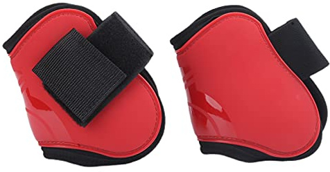 Segrehy Paire de guêtres de protection pour tendon de cheval - En polyuréthane - En néoprène élastique - Pour saut d'obstacles - Rouge - Paire de pattes arrière moyennes