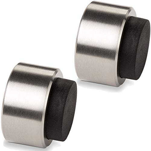 2 x STOPPLA® Türstopper Arkon - ø 32 mm/Tiefe: 20 mm - Design Wandtürstopper echt Edelstahl