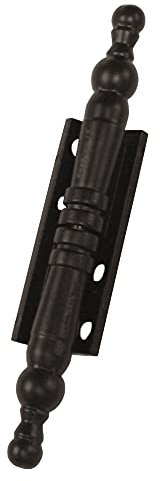 Amig - Bisagra Desmontable Decorativa con Remate - Fabricada en Zamak para Puertas Abatibles de Armarios y Otros Muebles - Medidas 100 x 10 mm - Negra