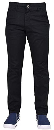 Enzo Men EZ348 Chino Jeans Black 38W x 32L