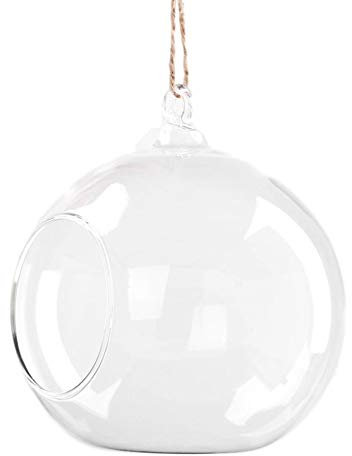 6 X 8cm HANGING GLASS BAUBLE SPHERE BALL CANDLE TEA LIGHT HOLDER CLEAR GARDEN OUTDOOR