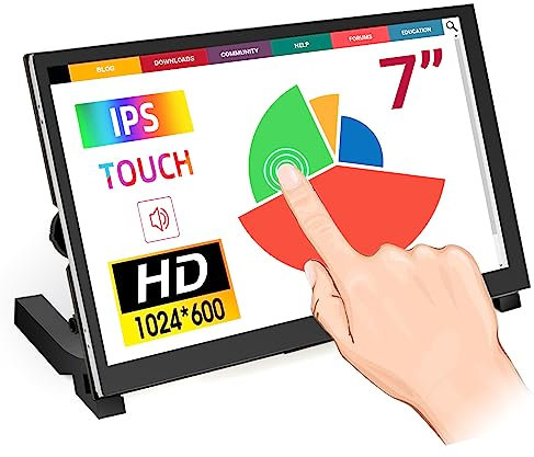 ELECROW Raspberry Pi Screen, 7 Inch Touch Screen Monitor 1024x600 Small Monitor for Raspberry Pi 5/4/3/2/Zero/B/B+, Windows PC, Game Consoles, Jetson Nano