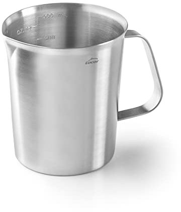 Lacor - 62745 - Caraffa graduata, misurino, misuratore dei liquidi, acciaio inox, senza BPA, 9 cm, 0,5 l