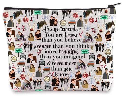 WZMPA Twilight Kosmetiktasche Edward Cullen & Bella Swan Fans Geschenk You are Braver Stronger Smarter Than You Think Edward Make-up-Tasche Bella Merchandise, Always Forks, Passform: