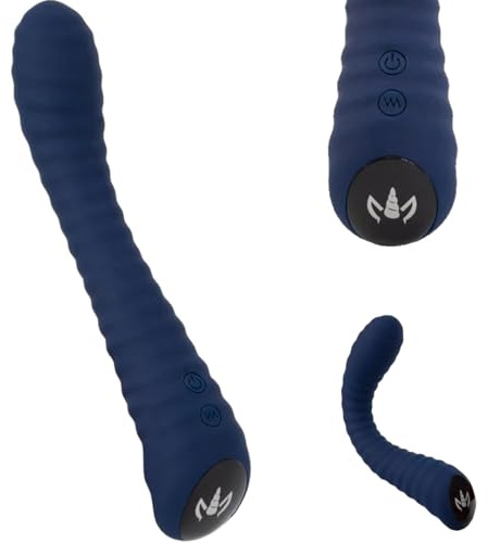 Fully Flexible Ribbed G-Spot Vibrator – 9 Intense Patterns, Waterproof & USB-Rechargeable – Elegant Blue Adult Pleasure Toy | Lay-On Female And LGBTQ Vibrator