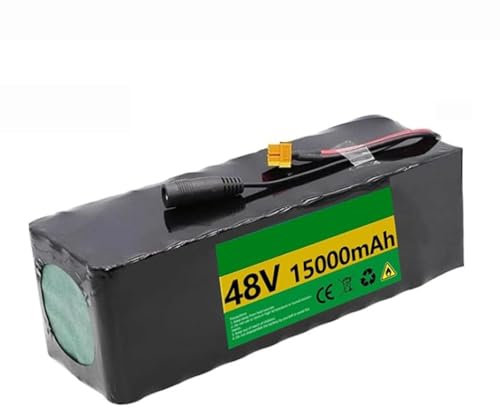 Batterie De E-Bike 48V 15AH 13S3P Li-ION Battery avec 54.6V 2A Chargeur Batterie Trottinette Électrique Vélo Électrique Batterie Built in BMS pour Les Jouets De Scooter 48V15AH,XT60