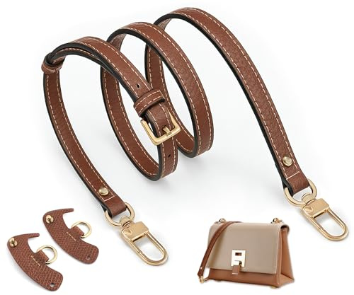 Correa para Bolso Cuero,Correas Bolsos Bandolera para Various Bolsas,Longitud Ajustable 95-120cm,Marron Negro