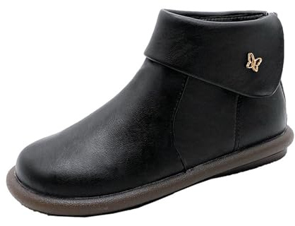 HOOUDO Botas Equitacion Mujer,Botas Barefoot Cómoda Moda Suela Antideslizante Botines Western Botines Senderismo Trekking Zapatos de Tacon Ancho Senderismo