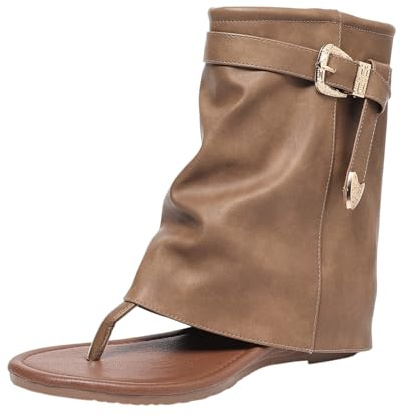 ENEN Stivali Estivi Donna Caviglia con Tacco e Infradito 36-42 Elegante Stivaletti alla Caviglia Estivi Donna Traforati Comodi Morbidi Sandali Infradito Cowboy Western
