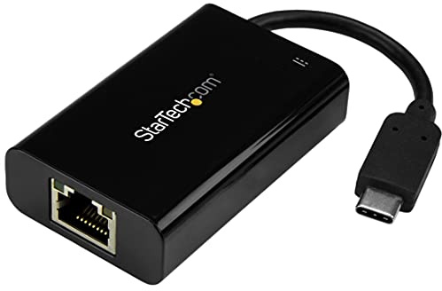 StarTech.com USB C to Gigabit Ethernet Adapter/Converter w/PD 2.0 - 1Gbps USB 3.1 Type C to RJ45/LAN Network w/Power Delivery Pass Through Charging - TB3 Compatible/ MacBook Pro Chromebook (US1GC30PD)