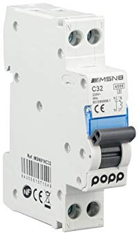 POPP® Interruptor Automático Magnetotérmico industrial CURVA C DPN SERIE MSN81NC 6A 10A 16A 20A 25A 32A 40A (DPN, 32A)
