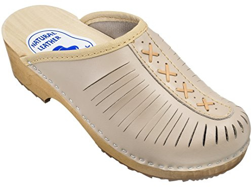 ESTRO Träskor för Kvinnor Kock Damskor Kök Trä Säkerhet Träskor Mules CDL01 (40, CDL01 Cappuccino)