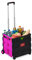 Relaxdays Einkaufstrolley klappbar, Teleskop-Griff, 2 Gummi Rollen, bis 35 kg, Shopping Trolley, Aluminium, ABS, pink