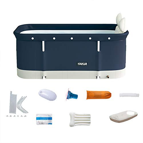 HWGING Foldable Bathtub Adults, 120 x 55 cm, Portable, Collapsible, PVC and Peach Skin Composite, Modern, Textured, Freestanding, B Color