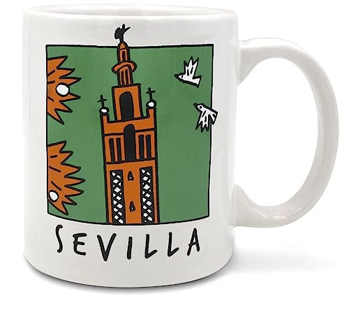 TBOC Tazza Porcellana Colazione [Giralda] Regalo Originali | Siviglia Andalusia Spagna | Mug Set Tazze Caffe Tisana Coppia Tazzine Grande Regali Originale Anniversario Particolari Ceramica