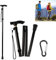 Canne de Marche Pliable, Canne pour Marcher Aluminium, Canne Pliante et Réglable, Bâton de Marche, Pliable Canne, Bâtons de Marche Pliables, Canne de Marche Flexible, Canne de Marche