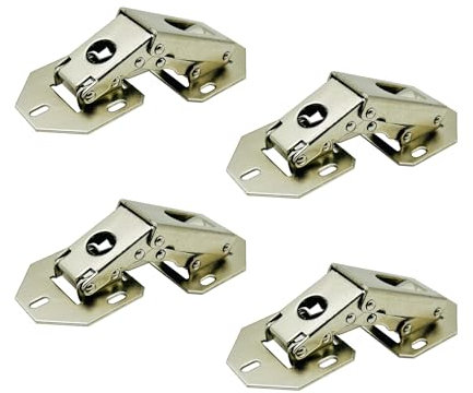 LIKERIANY 90 Grad Aufschraubscharnier mit Feder Scharnier Ohne Topfbohrung Tür Scharniere Küchenschrank Kleiderschrank Schranktür Möbel 4 Stück